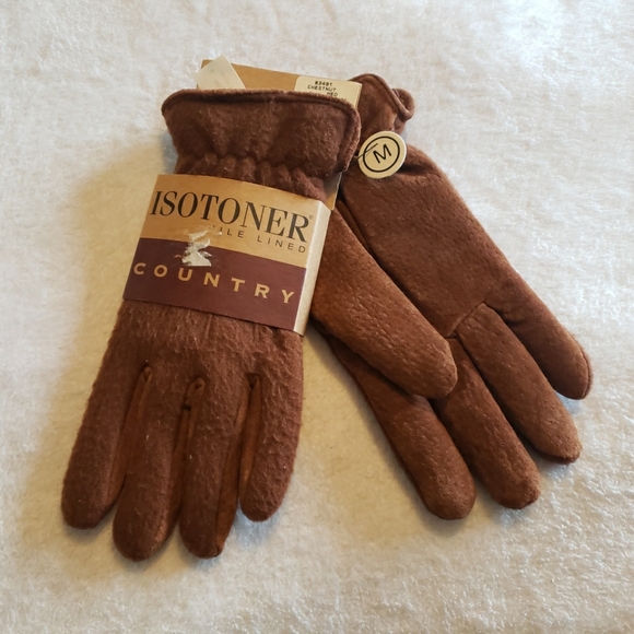 Isotoner Country womens suede palm fleece lined gloves size medium New with tag - Picture 2 of 6